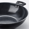 HEMLAGAD Wok with lid, non-stick coating black, 28 cm