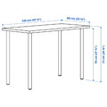 LAGKAPTEN / ADILS Desk, black-brown/white, 120x60 cm