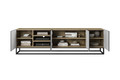 TV Cabinet Asha with Shelves 200 cm, metal legs, artisan/rivier stone mat