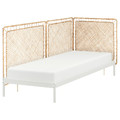 VEVELSTAD Bed frame with 3 headboards, white/Tolkning rattan, 90x200 cm