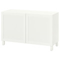 BESTÅ Storage combination with doors, white, Hanviken/Stubbarp white, 120x42x74 cm