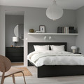 MALM Bed frame with mattress, black-brown/Valevåg extra firm, 160x200 cm