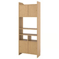LÅDMAKARE Storage combination w sliding doors, with 1 shelf insert/oak effect, 81x35x212 cm