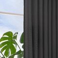 GINSTMOTT Curtains, 1 pair, dark grey/with eyelets, 145x300 cm