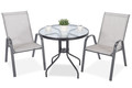 Elegant Outdoor Table with 2 Chairs, Duo 80 cm, grey