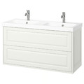 TÄNNFORSEN / ORRSJÖN Wash-stnd w drawers/wash-basin/taps, white, 122x49x69 cm