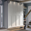 PAX / GRIMO Wardrobe combination, white/white, 200x66x236 cm