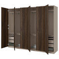 PAX / STORKLINTA Wardrobe combination, grey-beige/dark brown stained oak effect, 300x60x236 cm