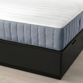 NORDLI Bed frame with storage and mattress, anthracite/Valevåg, 90x200 cm