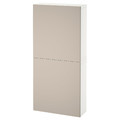 BESTÅ Wall cabinet with 2 doors, white/Lappviken light grey-beige, 60x22x128 cm