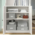 HOVKRATS Storage box with lid, light grey, 23x32x14 cm