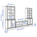 HAVSTA TV storage combination/glass doors, grey-beige, 322x47x212 cm