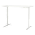 TROTTEN Underframe sit/stand f table top, white, 120/160 cm