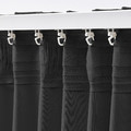 KORGMOTT Block-out curtains, 1 pair, dark grey/with heading tape, 145x300 cm