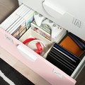 SMÅSTAD / PLATSA Chest of 3 drawers, white/pale pink, 60x42x63 cm