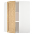 METOD Corner wall cabinet with shelves, white/Forsbacka oak, 68x100 cm
