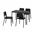 SANDSBERG / TEODORES Table and 4 chairs, black/black, 110x67 cm