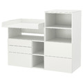 SMÅSTAD / PLATSA Changing table, white white/with bookcase, 150x79x123 cm