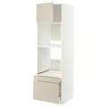 METOD / MAXIMERA Hi cab f ov/combi ov w dr/2 drwrs, white/Havstorp beige, 60x60x200 cm