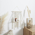 Wall Shelf Boho, medium, beige macrama