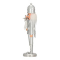 Nutcracker Christmas Decoration 28cm, silver, crown