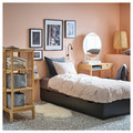 NORDLI Bed frame with storage and mattress, anthracite/Valevåg, 90x200 cm