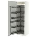 METOD High cabinet with pull-out larder, white/Aspudden light grey, 60x60x200 cm