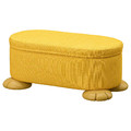 GREJSIMOJS Pouffe with storage, yellow