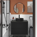 Goodhome Wall-mounted Basin Cabinet Imandra 80cm, matt black