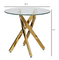 Coffee Table Amber 60cm, transparent/gold