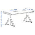 IDÅSEN Desk sit/stand, brown/dark grey, 160x80 cm