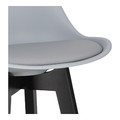 Bar Stool Norden, wood black high PP, grey
