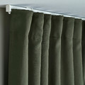 MAJGULL Block-out curtains, 1 pair, dark green, 145x300 cm