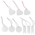 FÖNSTERFIKUS Label with string, set of 9, white