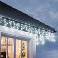 Christmas Curtain Lights In-/Outdoor 200 LED 9.6m, icicles, cool white