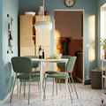 VIHALS / VIHALS Table and 4 chairs, white white/green Tibbleby grey-green, 107 cm