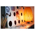 BÖJA Table lamp, nickel-plated, bamboo rattan
