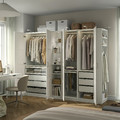 PAX / BERGSBO Wardrobe combination, white white/white, 255x60x201 cm