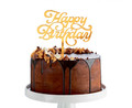 Acrylic Cake Topper Happy Birthday, gold