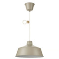 SJÖMAKT Pendant lamp, beige/ash, 38 cm