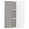METOD Wall cabinet with shelves, white/Bodbyn grey, 30x60 cm