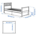 SMYGA Bed frame with storage, light grey, 90x200 cm
