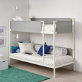 VITVAL Bunk bed frame, white, light gray, Twin