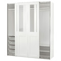 PAX / GRIMO Wardrobe with sliding doors, white/clear glass white, 200x66x236 cm