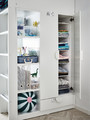 SMÅSTAD Loft bed, white birch/with desk with 3 drawers, 90x200 cm