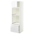 METOD / MAXIMERA Hi cab f ov/combi ov w dr/2 drwrs, white/Voxtorp high-gloss/white, 60x60x200 cm