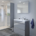 Bathroom Mirrored Wall Cabinet GoodHome Imandra 40x90x36cm, grey