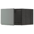 METOD Top cabinet for fridge/freezer, black/Voxtorp dark grey, 60x40 cm
