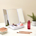 Make-up Mirror with Organizer & LED Lighting, white