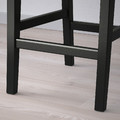 ROSENTORP Bar stool with backrest, counter height/black, 63 cm